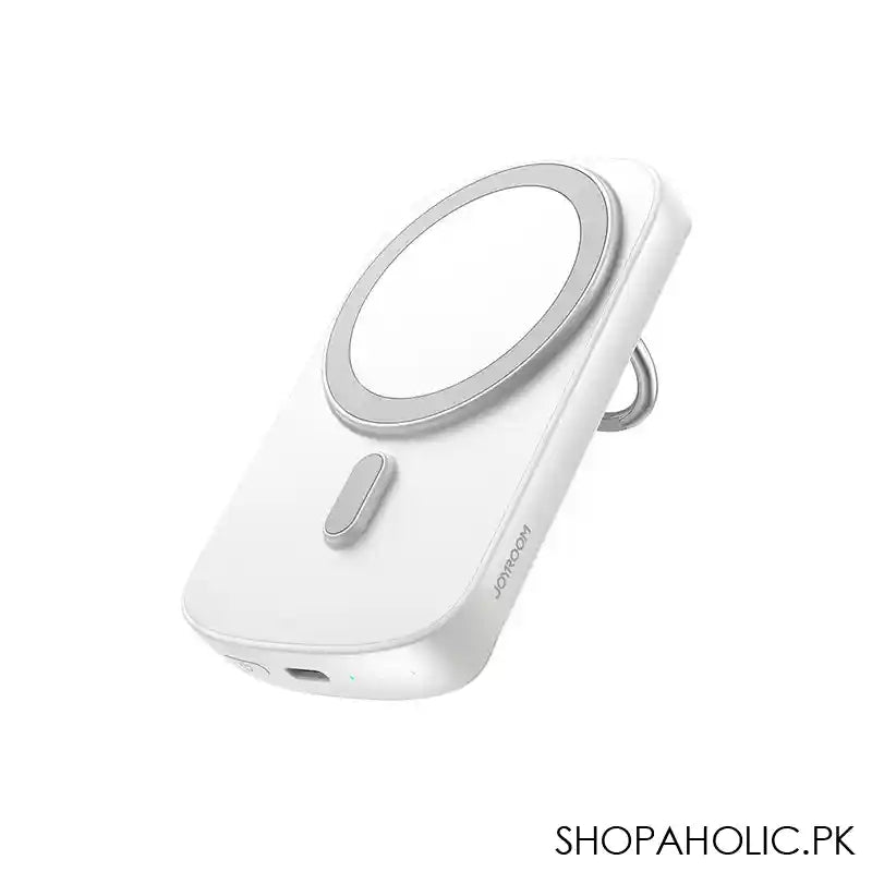 Joyroom 20W Mini Magnetic Wireless 10000mAh Power Bank With Ring Holder, White, JR-W050 - Main Image