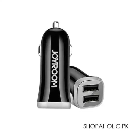 Joyroom 3.1A Mini Dual-Port Fast Car Charger, Black, C-A06 - Main Image