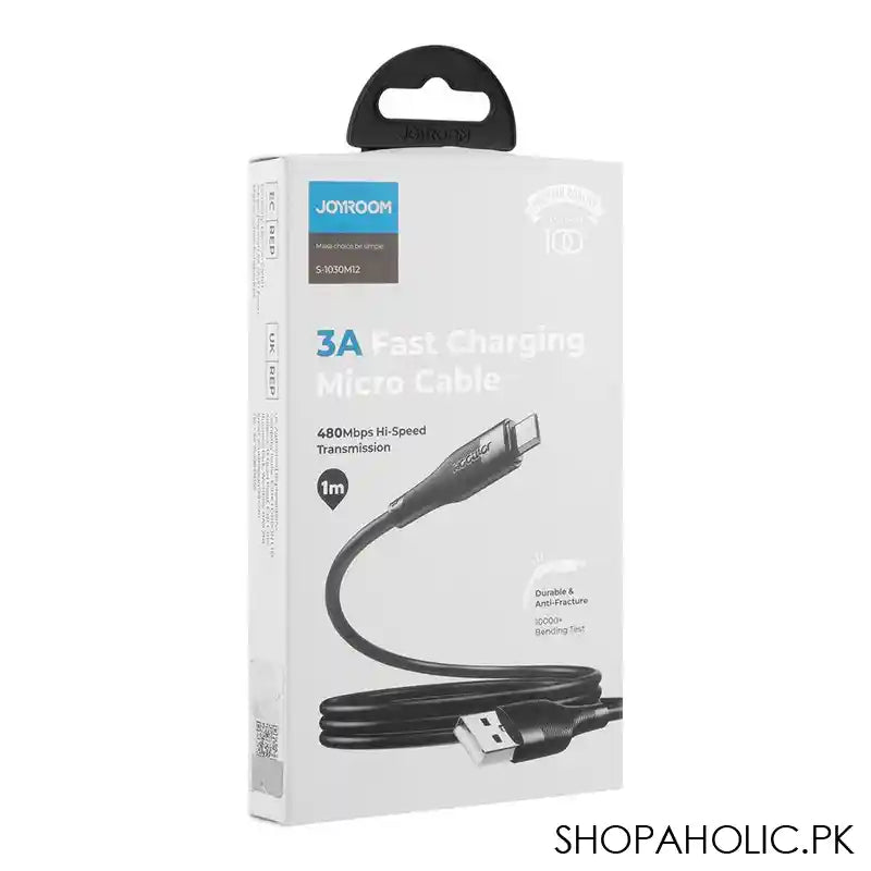 Joyroom 3A Fast Charging Micro Cable 1m, Black, S-1030M12 - Main Image