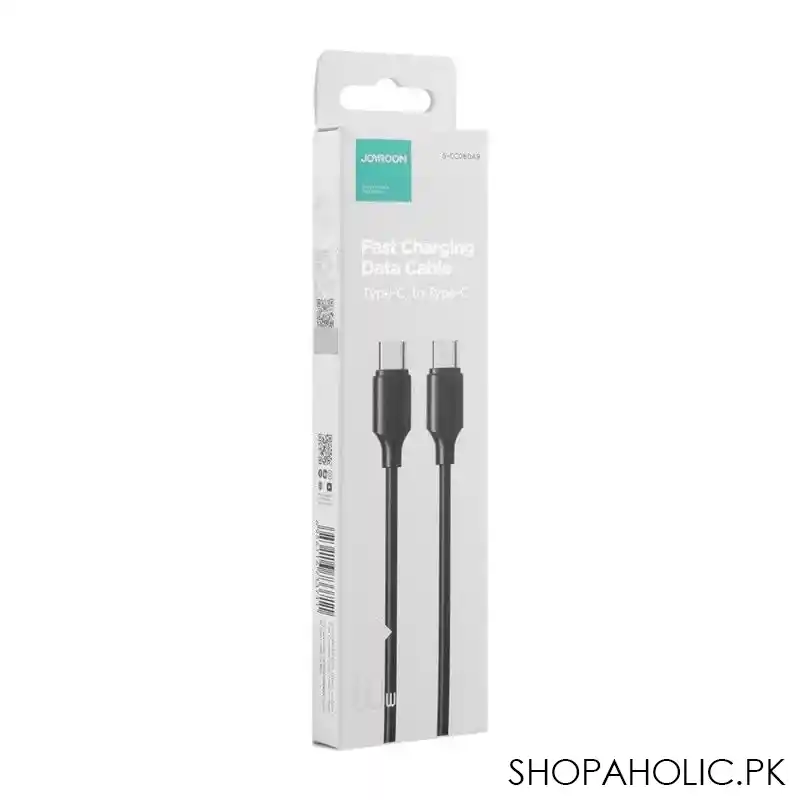 joyroom 60w type c to type c fast charging data cable 1m, black, s cc060a9 main image