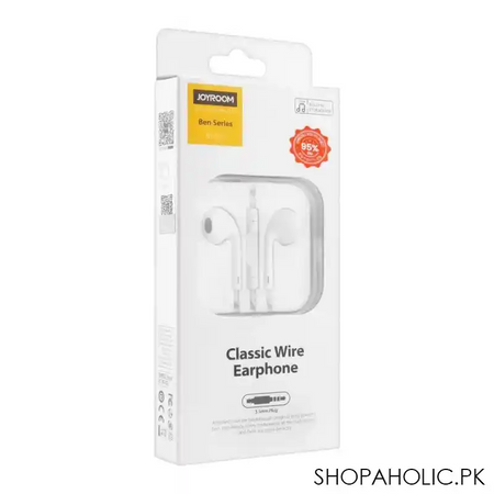 joyroom classic wire earphone, 3.5mm plug, white, jr ep1 main image