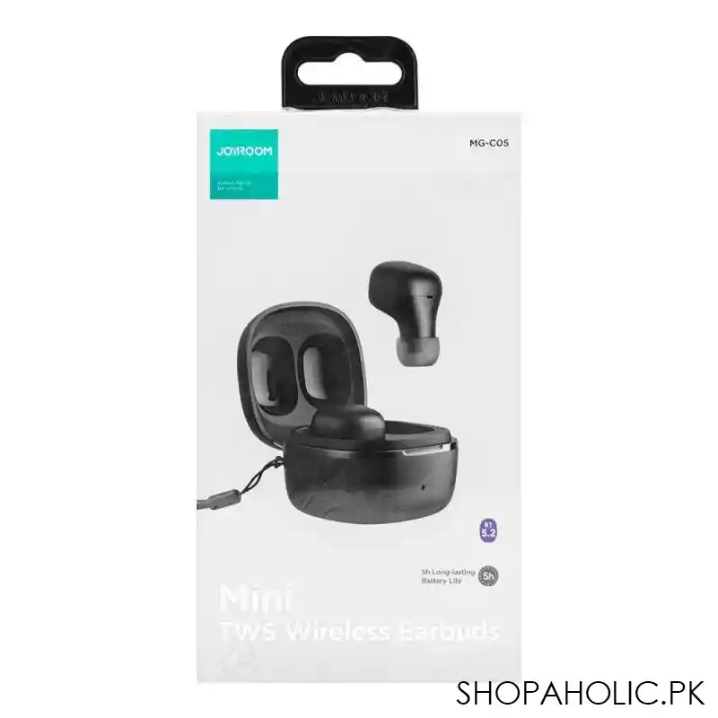joyroom mini tws wireless earbuds, black, mg c05 image3
