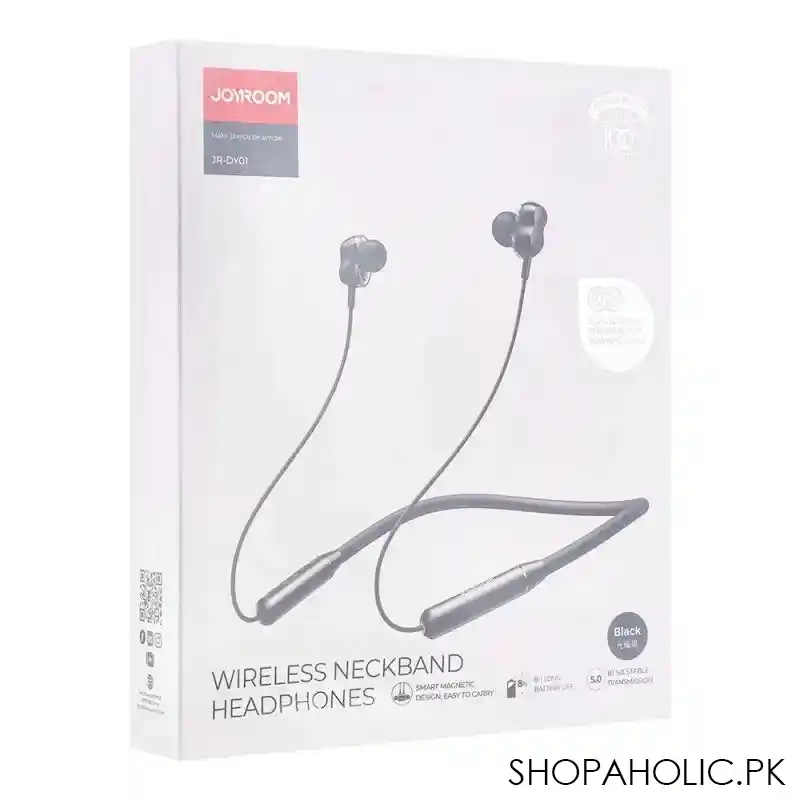 joyroom neck band wireless headphone, black, jr dy01 image2