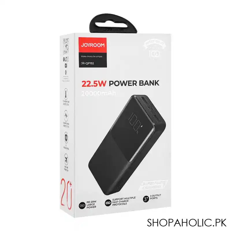 Joyroom Super Fast Charging 20000mAh Power Bank, 22.5W, JR-QP192 Black - Image 4