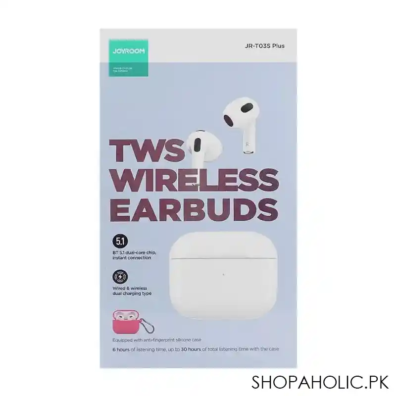 joyroom tws wireless earphone, white, jr t03s plus image4