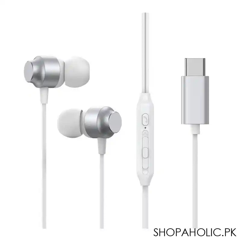 Joyroom Type-C In-Ear Metal, Wired Earbuds, Silver, JR-EC006 - Main Image