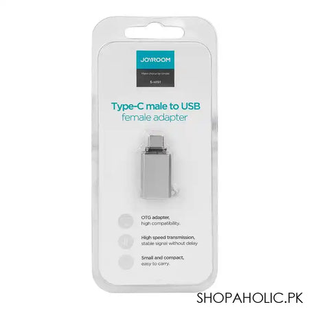 Joyroom Type-C Male To USB Female Adapter, Pearl Nickel, S-H151 - Main Image