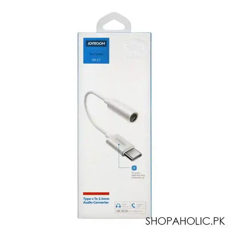joyroom type c to 3.5mm audio converter, white, sh c1 image2