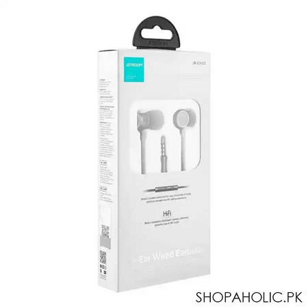 joyroom wired series in ear metal wired earbuds, dark gray, jr ew03 image2