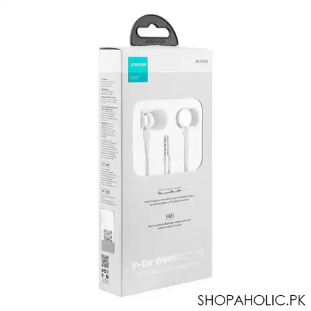 joyroom wired series in ear metal wired earbuds, silver, jr ew03 image2