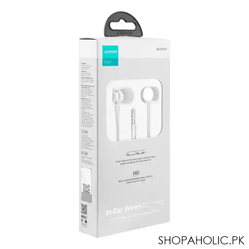 joyroom wired series in ear metal wired earbuds, silver, jr ew03 image2