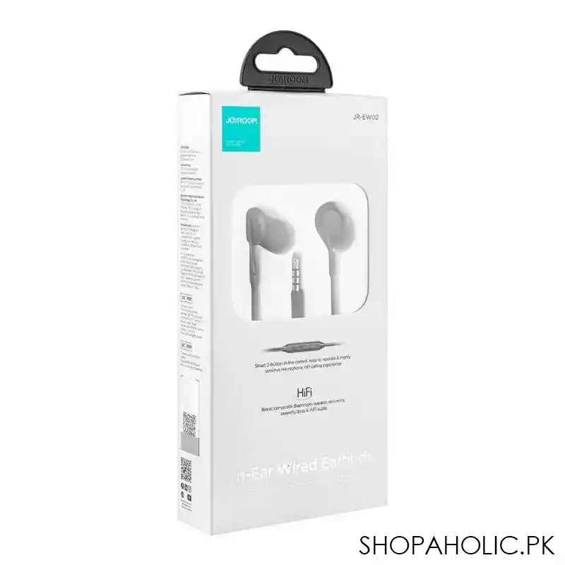 joyroom wired series in ear wired earbuds, black, jr ew02 image2