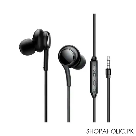 joyroom wired series in ear wired earbuds, black, jr ew02 main image