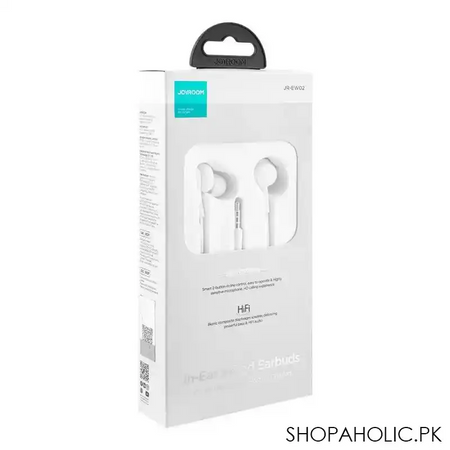 joyroom wired series in ear wired earbuds, white, jr ew02 image2