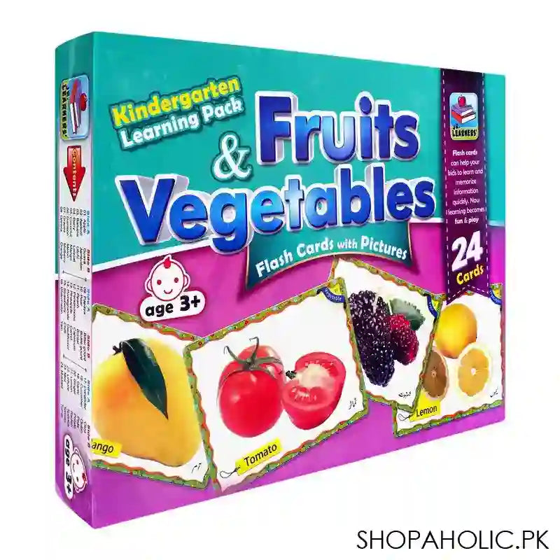 Jr. Learners Flash Card With Pictures Large Fruits & Vegetables, For 3+ Years, 228-2409 - Main Image