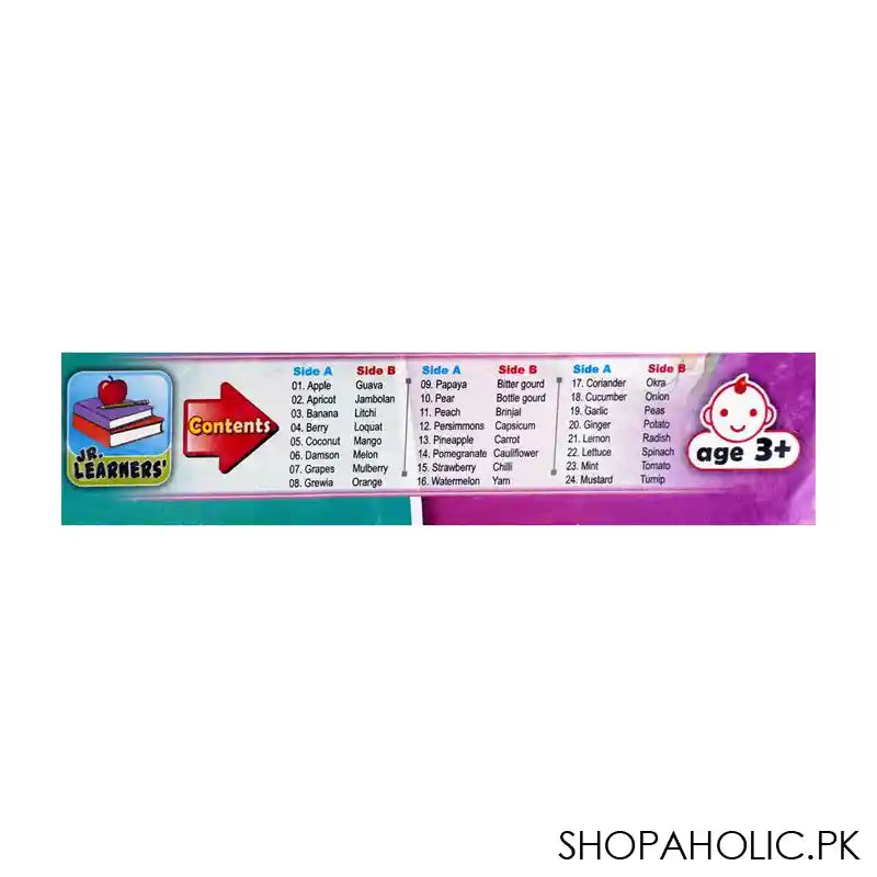 Jr. Learners Flash Card With Pictures Large Fruits & Vegetables, For 3+ Years, 228-2409 - Image 2