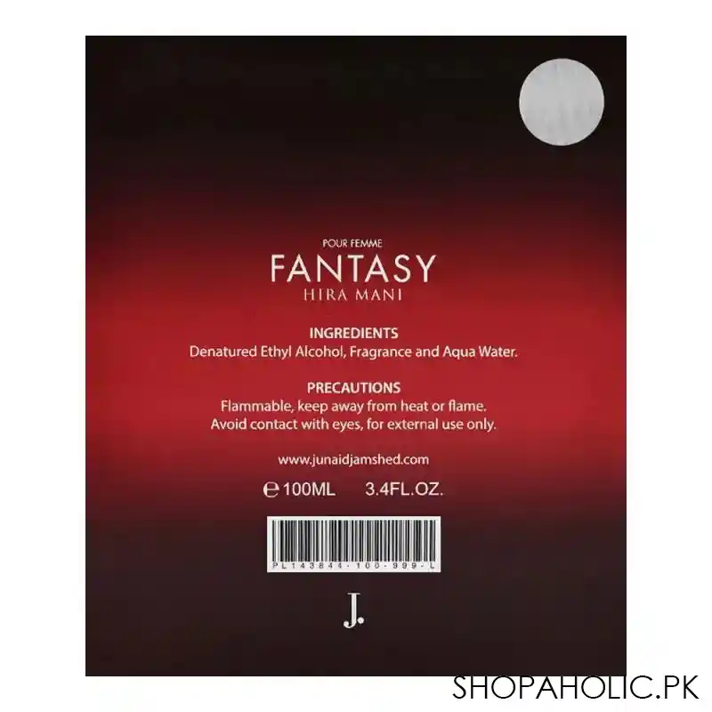 junaid jamshed j. fantasy hira mani pour femme, for women, 100ml image4