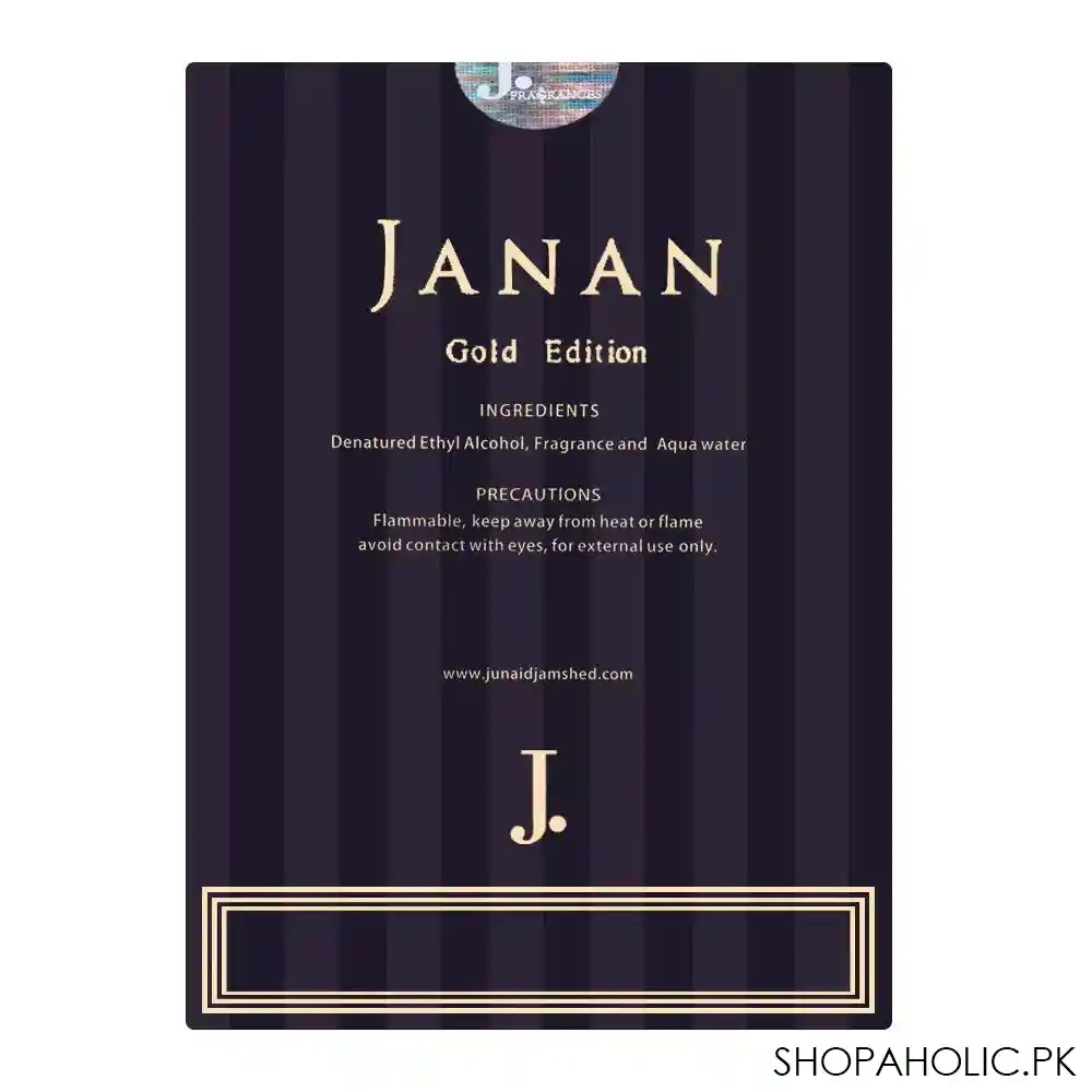 junaid jamshed j. janan gold edition eau de parfum, 100ml image3