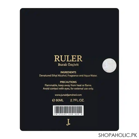 junaid jamshed j. ruler burak ozcivit eau de parfum, for men, 80ml image2