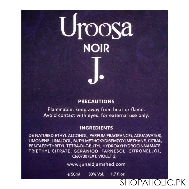 junaid jamshed j. uroosa noir eau de parfum, for women, 50ml image2