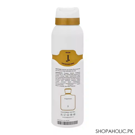 junaid jamshed j. white musk perfume body spray, for men, 150ml image2