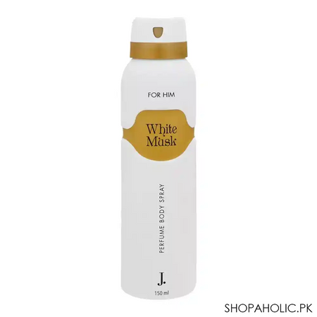 junaid jamshed j. white musk perfume body spray, for men, 150ml main image