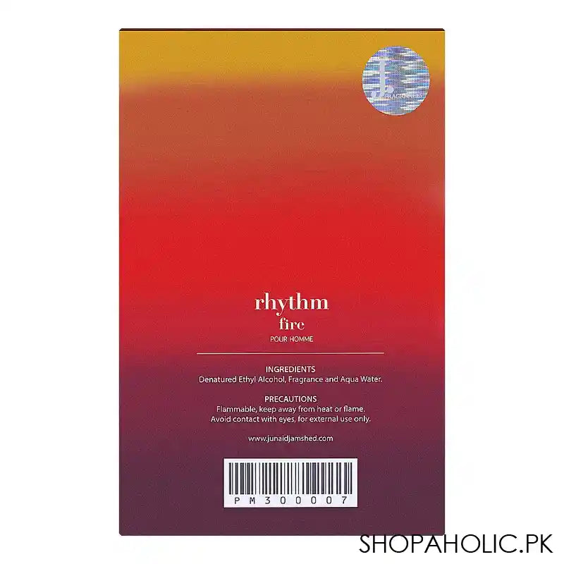 Junaid Jamshed Rhythm Fire Pour Homme, Eau de Parfum, For Men, 100ml - Image 3