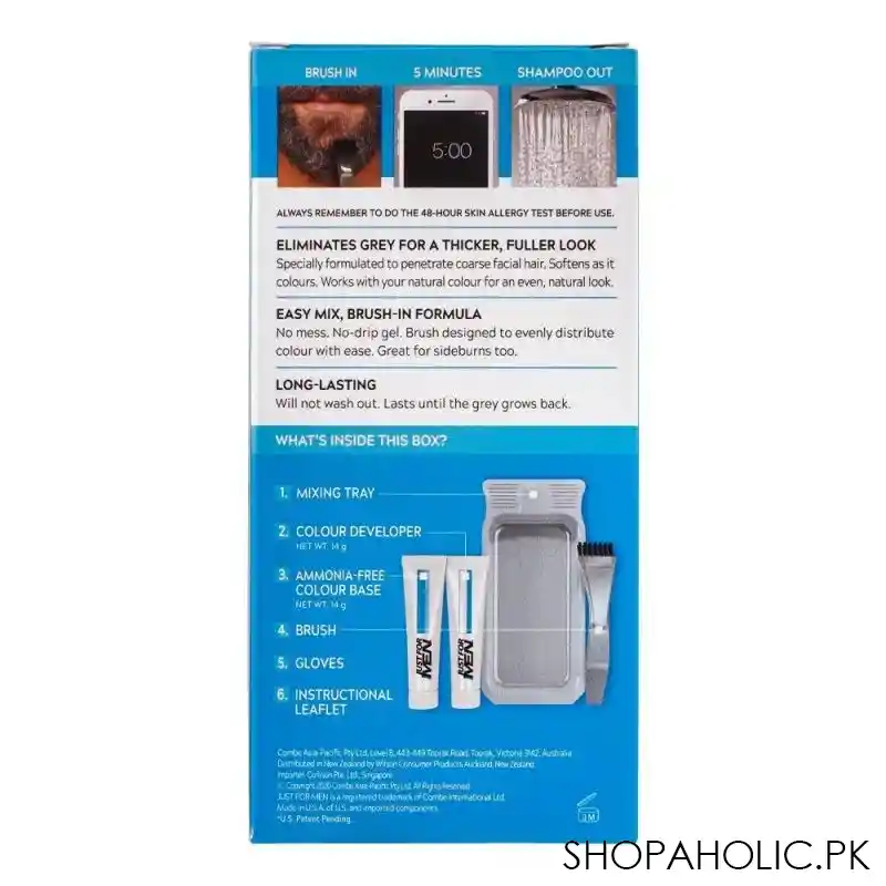 just for men moustache & beard colour, m 35 medium brown image2