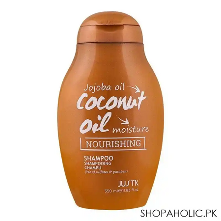 justk jojoba oil, coconut oil, moisture nourishing shampoo, 350ml main image