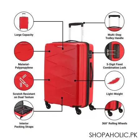 Kamiliant Luggage Triprism, Medium, 67.5x47x28 cm, Red - Image 2