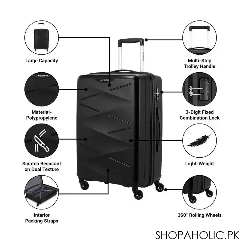 Kamiliant Luggage Triprism, Small, 55x37.5x24 cm, Black - Image 7