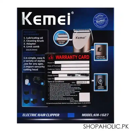 kemei professional electric hair clipper, km 1627 image3
