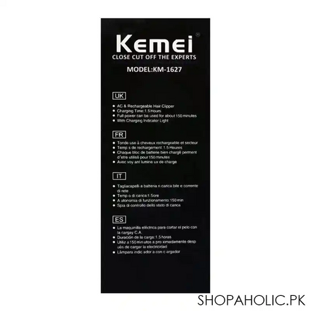 kemei professional electric hair clipper, km 1627 image5