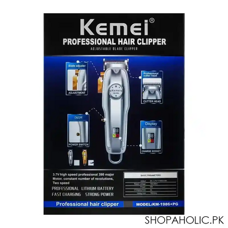 kemei professional hair clipper, km 1986+pg image3