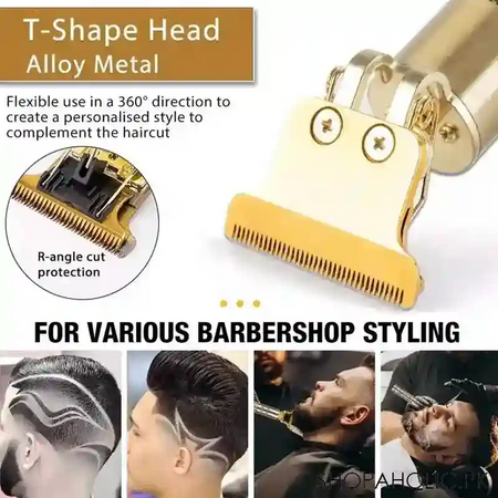 kemei vintage t9 rechargeable professional hair clipper for beard and haircut style trimmer with four clips image3
