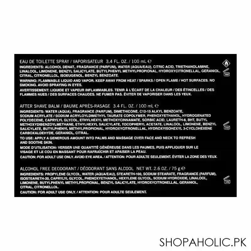 kenneth cole black men perfume set, edt 100ml+ after shave 100ml + deodorant 75g image4