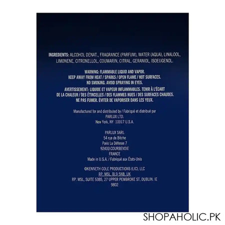 Kenneth Cole Moonlight Blue, Eau De Toilette, For Men, 100ml - Image 2