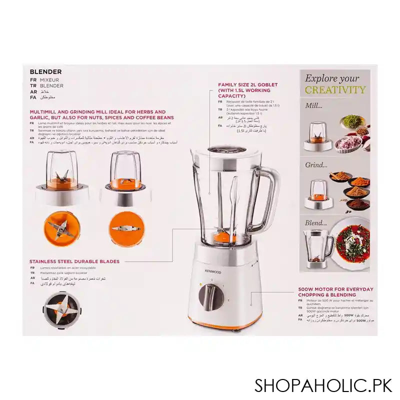 Kenwood Blender, 2L, 500W, BLP-15.360WH - Image 4