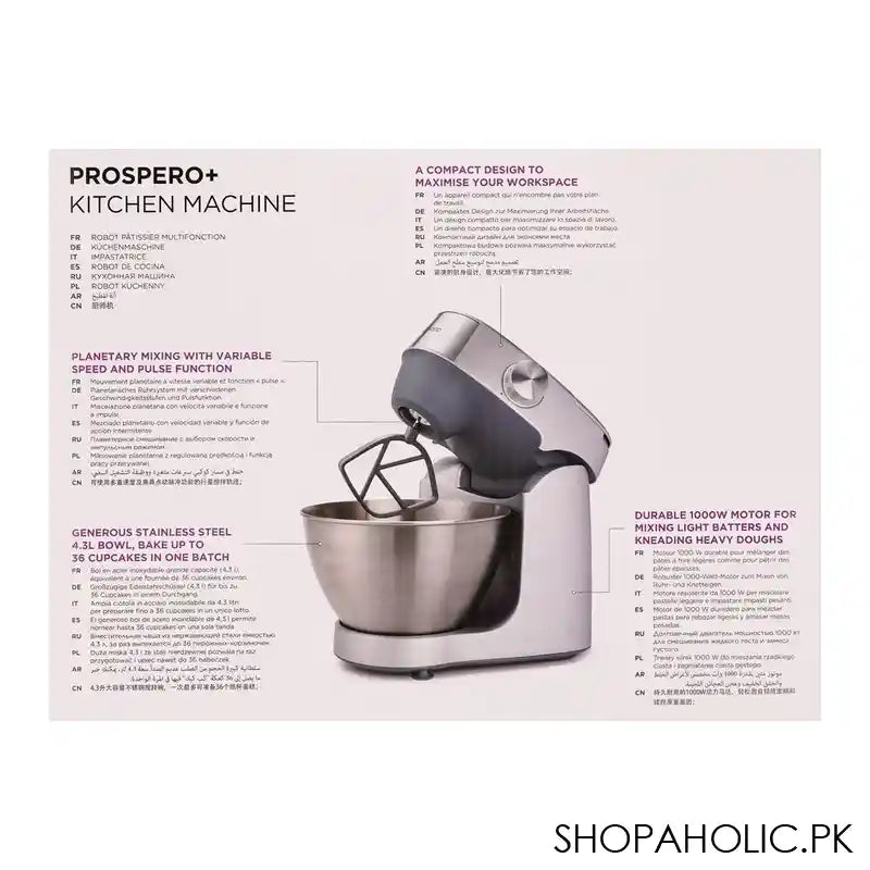 Kenwood Prospero+ Kitchen Machine Mixer, 4.3L, Silver, KHC-29.AO - Image 2
