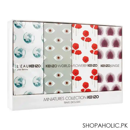kenzo mini perfume set for women, l'eau edt 5ml + world edp 5ml + flower edp 4ml + jungle edp 5ml image2