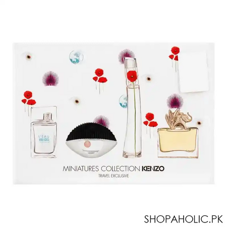 kenzo mini perfume set for women, l'eau edt 5ml + world edp 5ml + flower edp 4ml + jungle edp 5ml image3