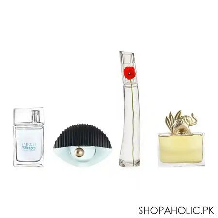 kenzo mini perfume set for women, l'eau edt 5ml + world edp 5ml + flower edp 4ml + jungle edp 5ml main image