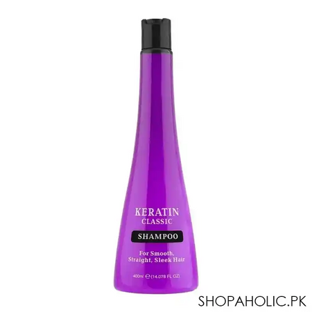 keratin classic shampoo, for smooth, straight, sleek hair, 400ml main image