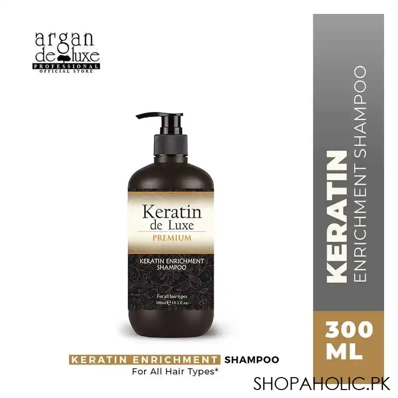 Keratin De Luxe Premium Keratin Enrichment Shampoo, For All Hair Types, 300ml - Main Image