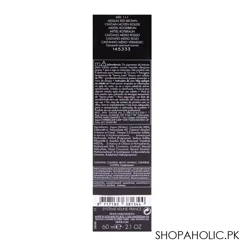 Keune Tinta Hair Color 4.6 Medium Red Brown - Image 2