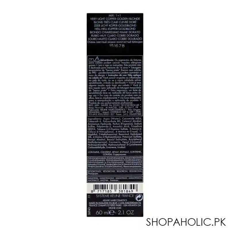 keune tinta hair color, 9.43 very light copper golden blonde image3