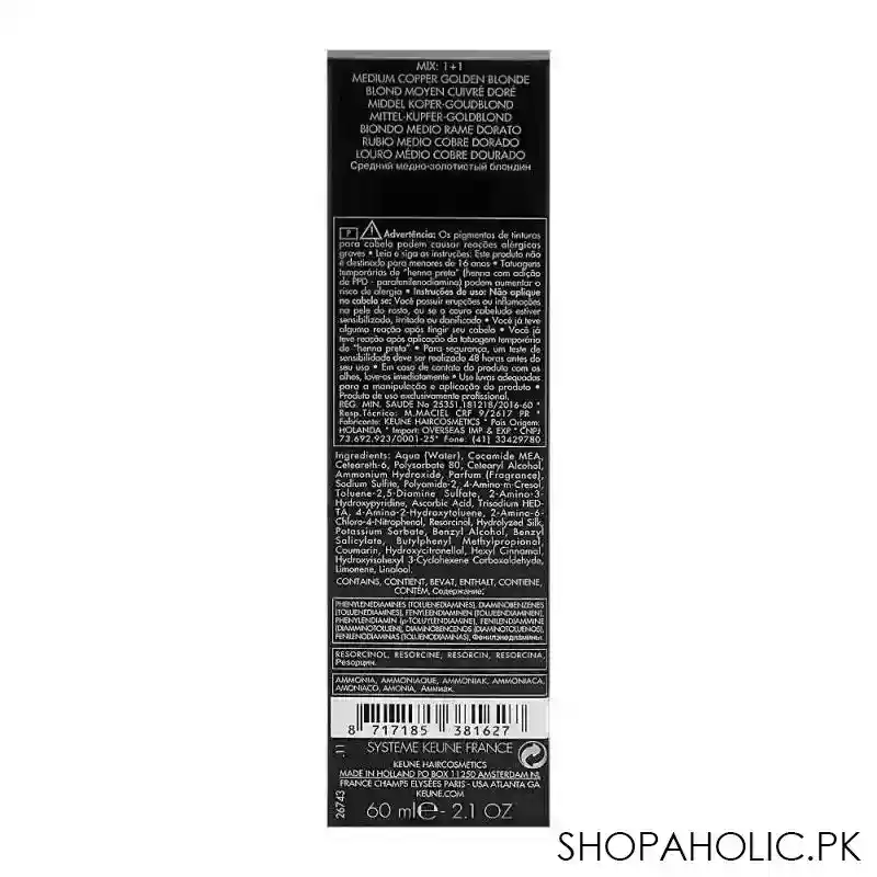 keune tinta hair colour, 7.43 medium copper golden blonde image3