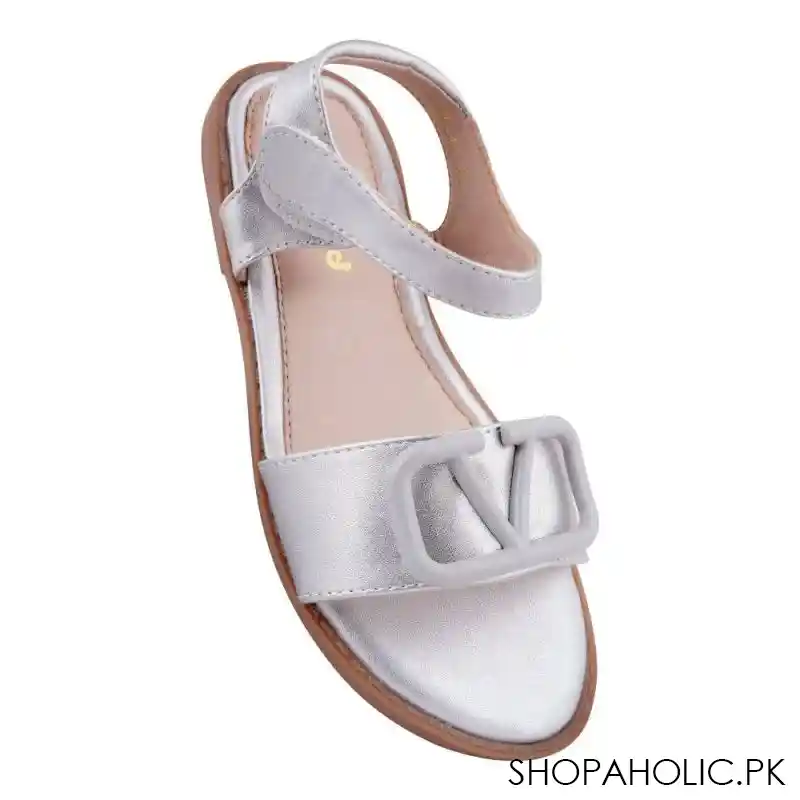 kid's sandals, for girls, silver, ak 49 image2