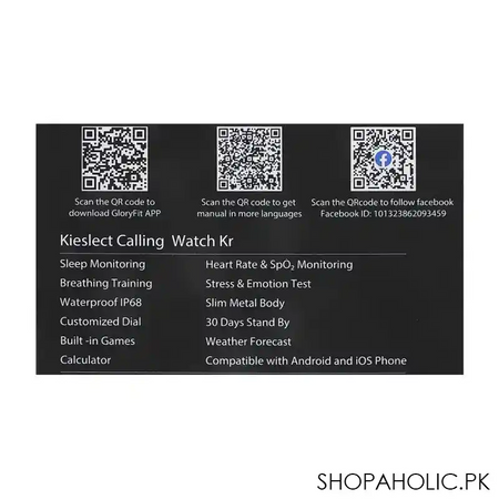 kieslect kr calling watch for men, black, yft2024eu image4