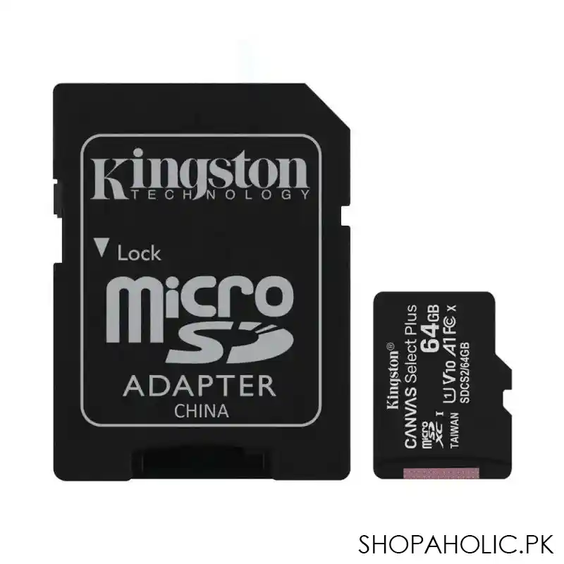 kingston 64gb microsd card 100mb/s canvas select plus, class 10 main image